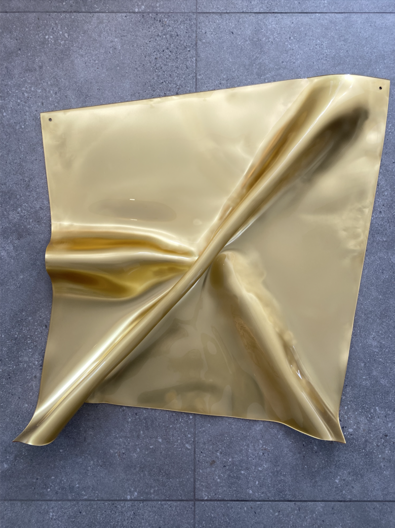 Anya Pesce gold metallic artwork folds